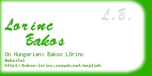 lorinc bakos business card